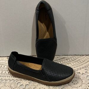 Clarks Black Flats Classic Loafers